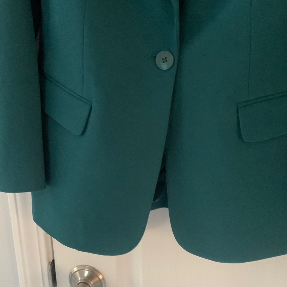 Express Teal Women's Blazer size S NWT classic elegant one button career preppy - Picture 8 of 9